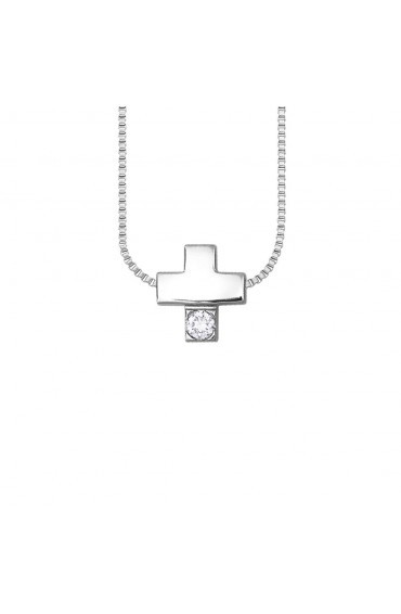 Silver Cross Necklace Diamonds