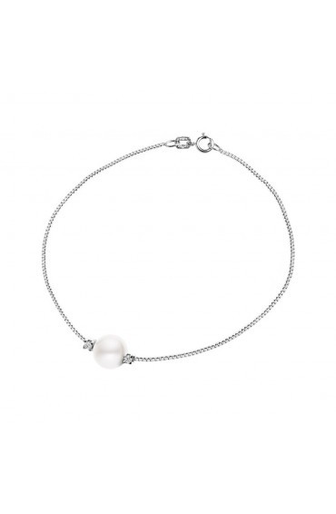 Silver BraceletWhite Pearl & Real Diamonds